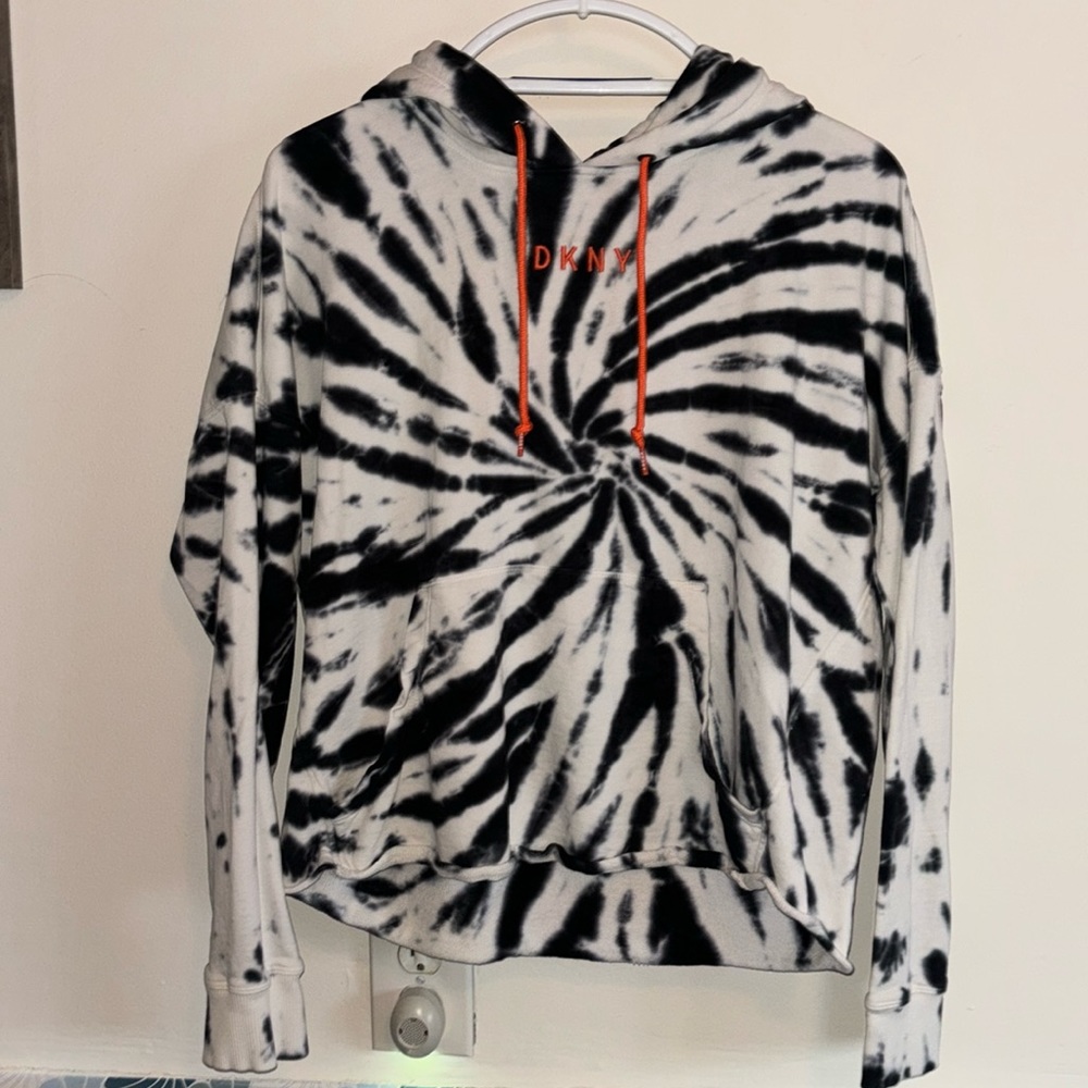 DKNY Sports Tie Dye 🦘 Pocket Crop Hoodie, Size M